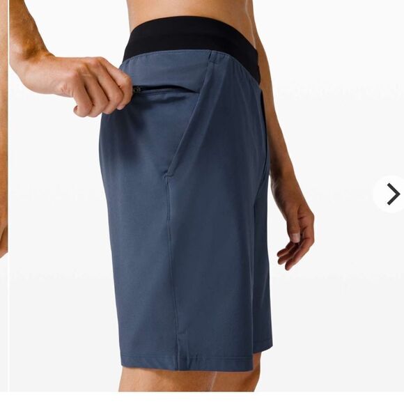 Lululemon The Short 9” black navy blue iron medium m shorts running - Picture 3 of 8